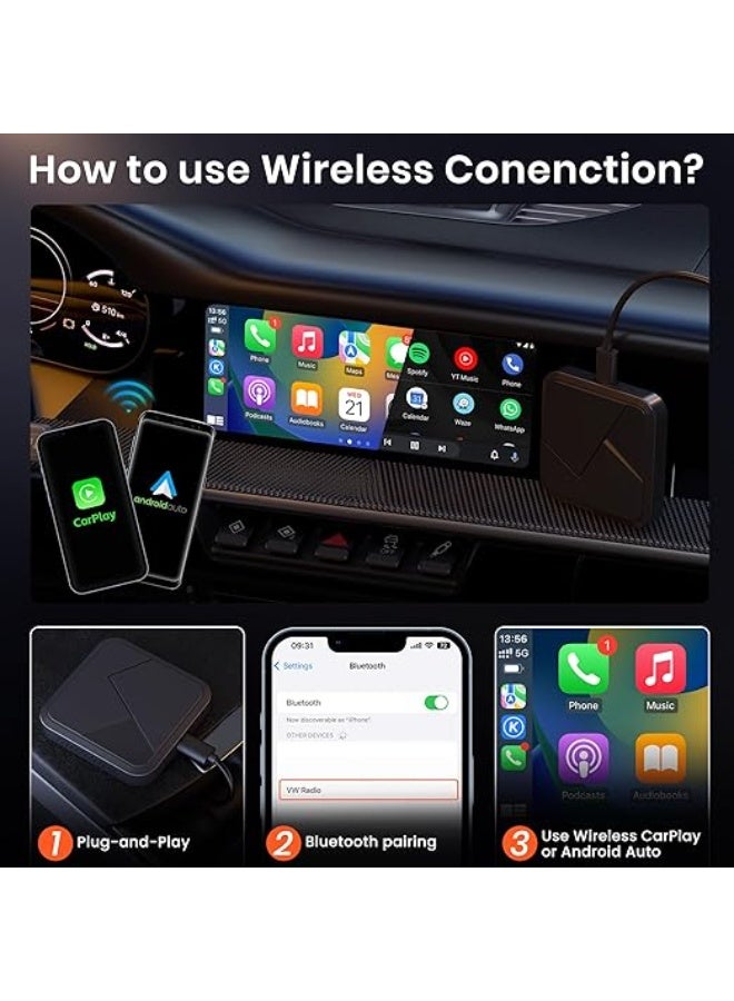 2-in-1 Dual-Channel Wireless Adapter for CarPlay & Android Auto – Converts Factory Wired to Wireless Dongle – High-Speed Connectivity for Smartphones - Image 3